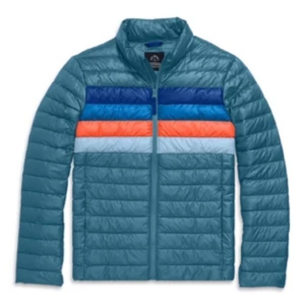 Unisex Primary Blue and Orange Puffer Jacket